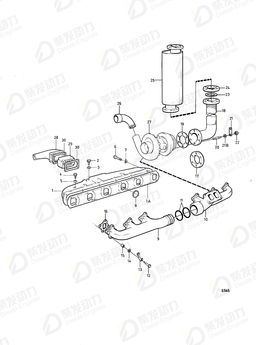 VOLVO Exhaust pipe 468925 Drawing